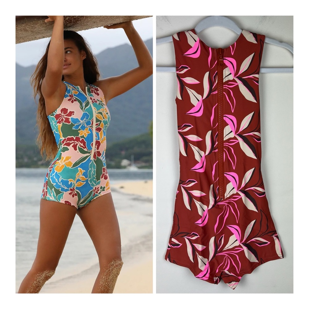 Stone Fox Swim | NWT Rafa One Piece Swimsuit In Tropical Floral Havana